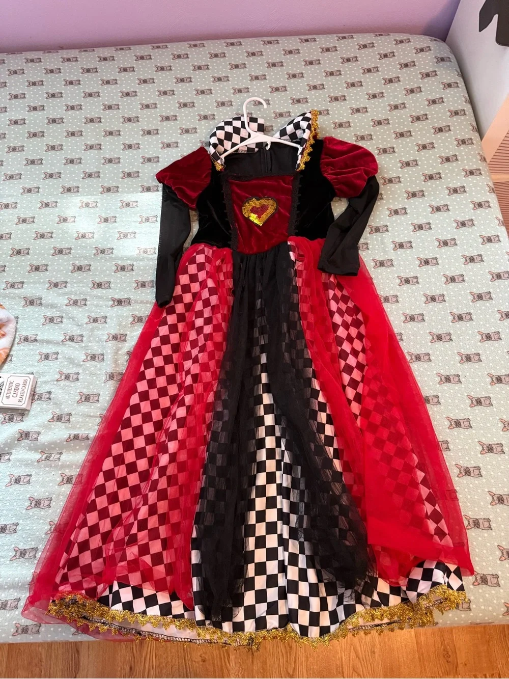 Red & Black Queen of Hearts Kids Costume Dress